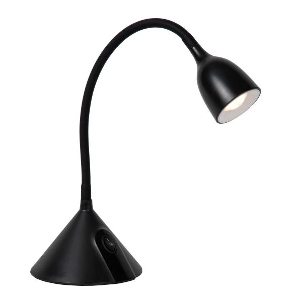 Lucide MILO - Lampe de bureau - Ø 12,8 cm - LED - 1x3,2W 3000K - Noir - détail 1